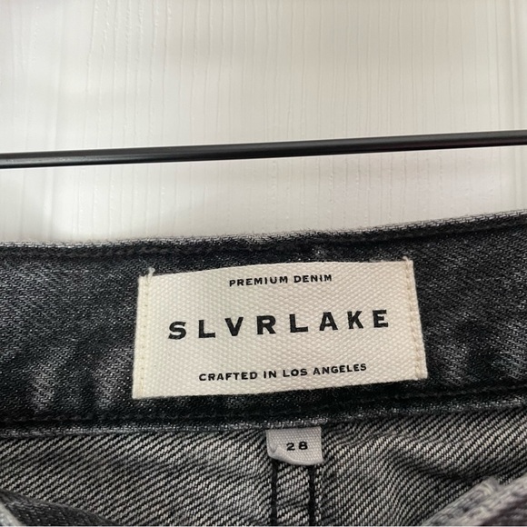 SLVRLAKE Virginia Slim Straight Distressed Grey Black Many Moons Denim Jeans 28 - Picture 9 of 11